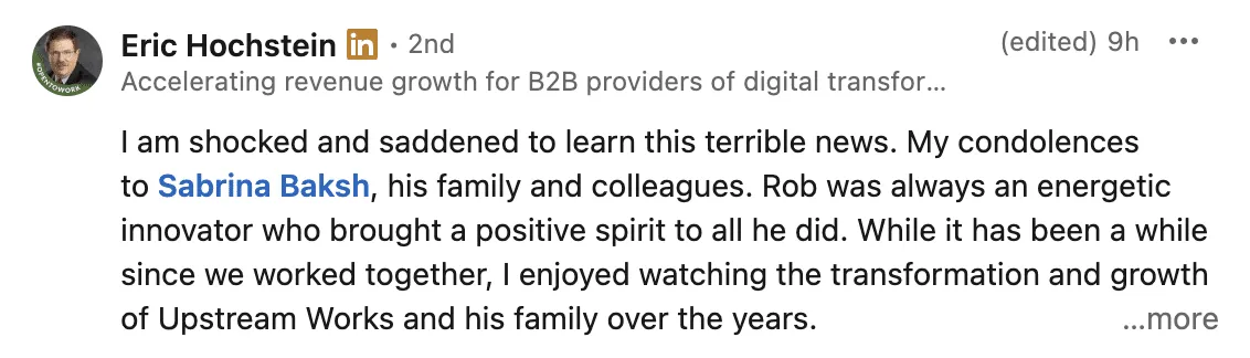 Tribute from Eric Hochstein