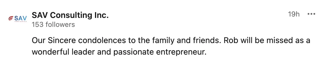 Tribute from SAV Consulting Inc.