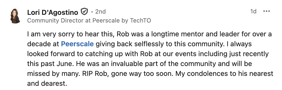 Tribute from Lori D'Agostino