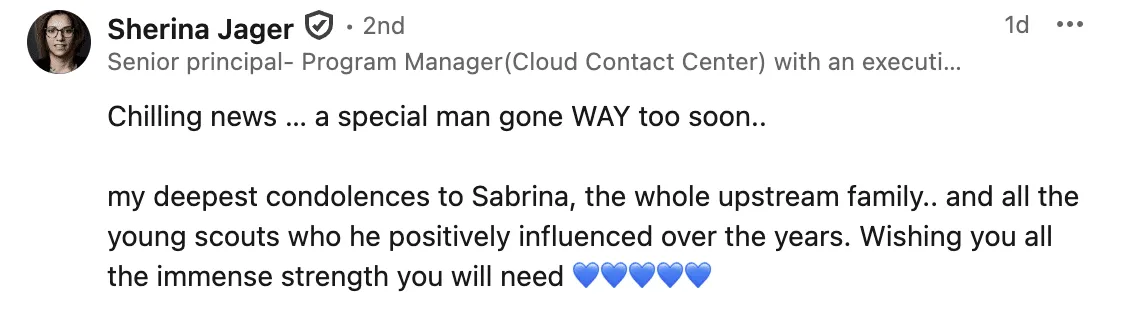 Tribute from Sherina Jager