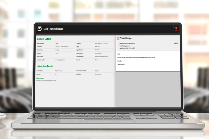 Full Context and Visibility screen on laptop