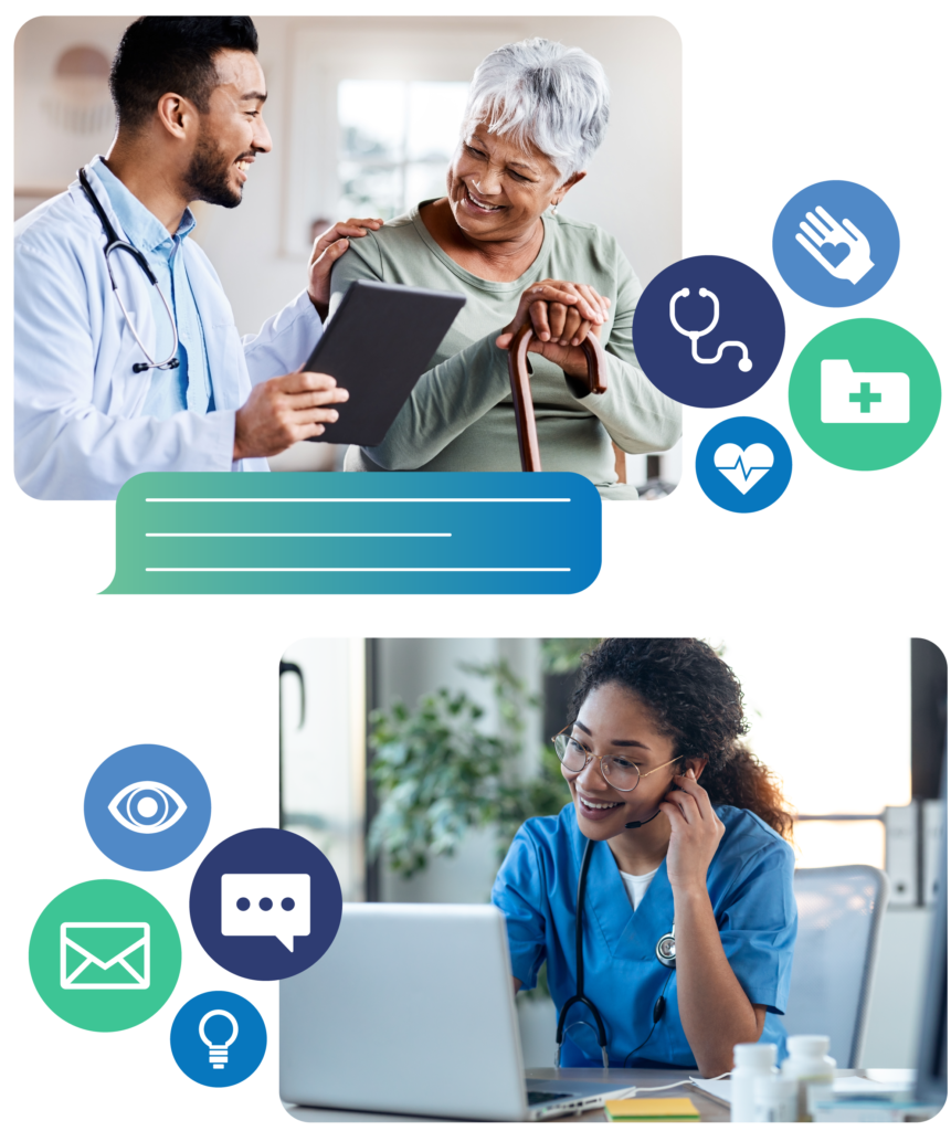 Conversation between contact center agent, doctor and patient