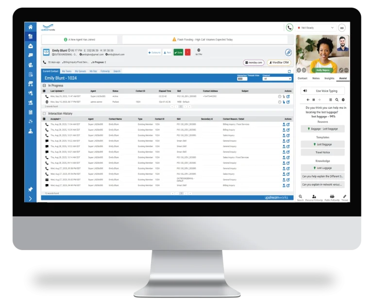 Upstream Works UWW advanced omnichannel agent desktop for Webex Contact Center
